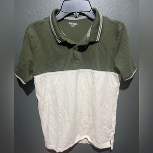Old navy green and white collared shirt